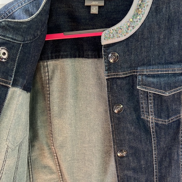J Jill embellished denim jacket. Size M - Picture 5 of 7